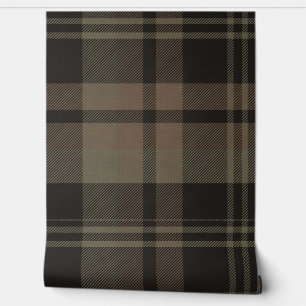 Japandi Farmhouse Plaid in Olive and Brown Tapete