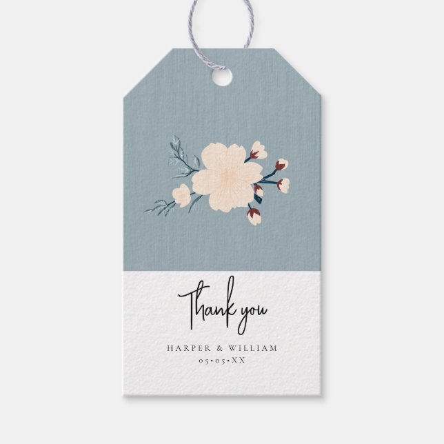 Japandi Kirschblüten danke Geschenkanhänger (Vorderseite)