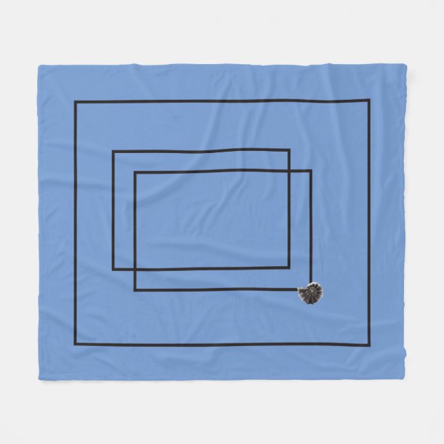 Japandi Meeresleben Küste blaue Zimmer Dekoration Fleecedecke (Vorderseite (Horizontal))