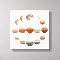 Japandi-Mondphasen-Wandkunst für den Schulbeginn