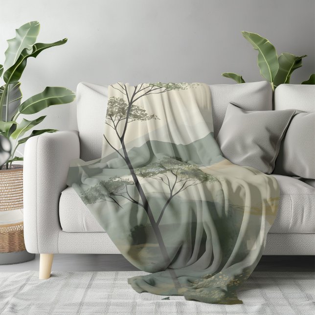 Japandi Mystic Peaks Wall Art Print Sherpadecke (Von Creator hochgeladen)