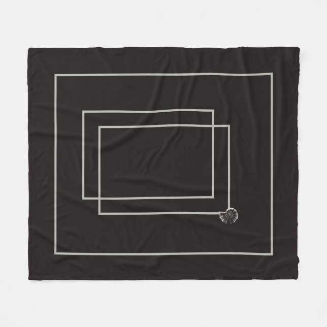 Japandi Seeleben in Beige Fleecedecke (Vorderseite (Horizontal))