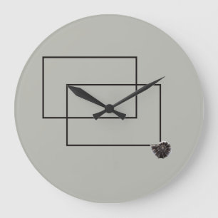 Japandi Seeleben in Beige Große Wanduhr