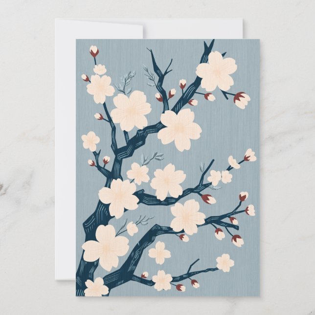 Japandi (skandi-japanisch) Hochzeit Einladung (Rückseite)