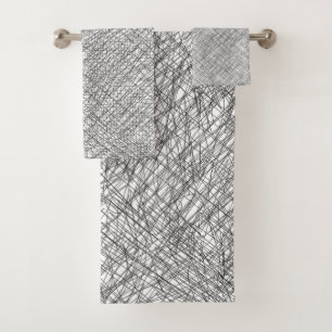 Japandi Textil Stil einfache Linien Skribble Badhandtuch Set