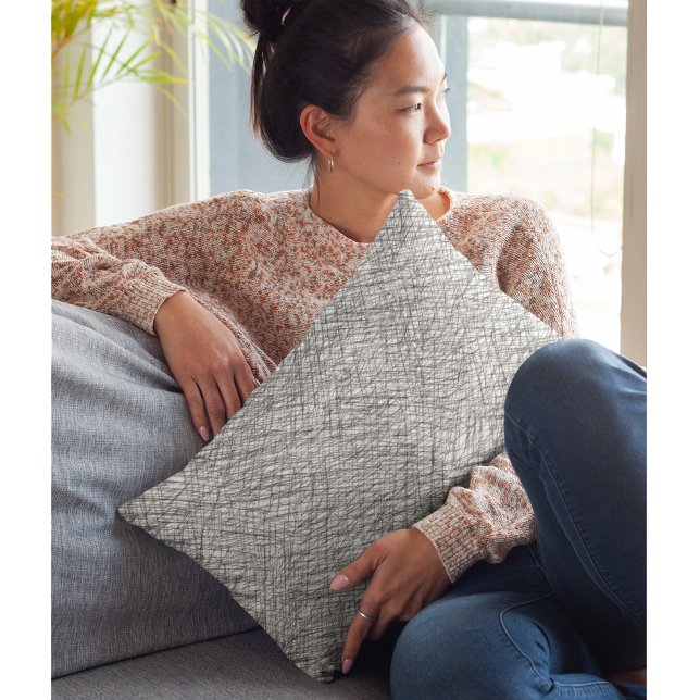 Japandi Textil Stil einfache Linien Skribble Kissenbezug (Von Creator hochgeladen)