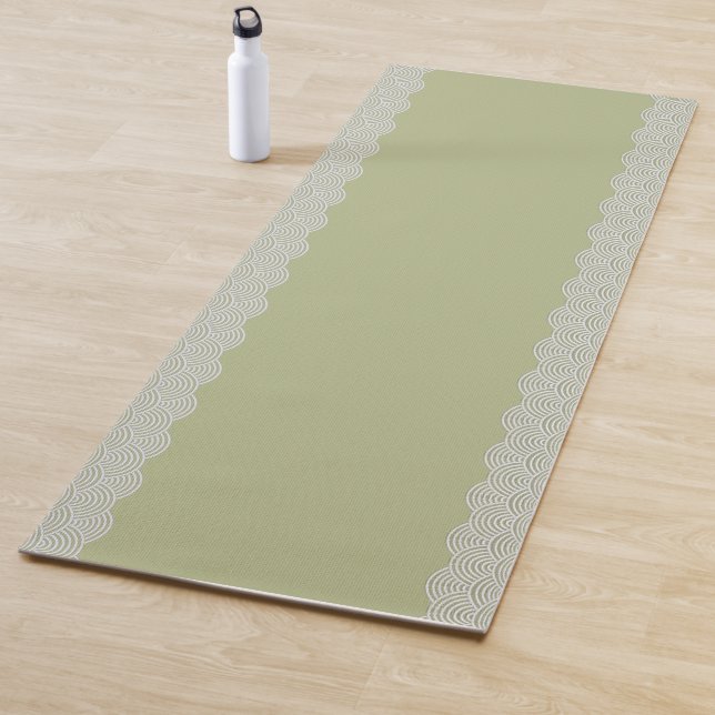 Japandi Wave Muster Sage Green Yogamatte (Beispiel)