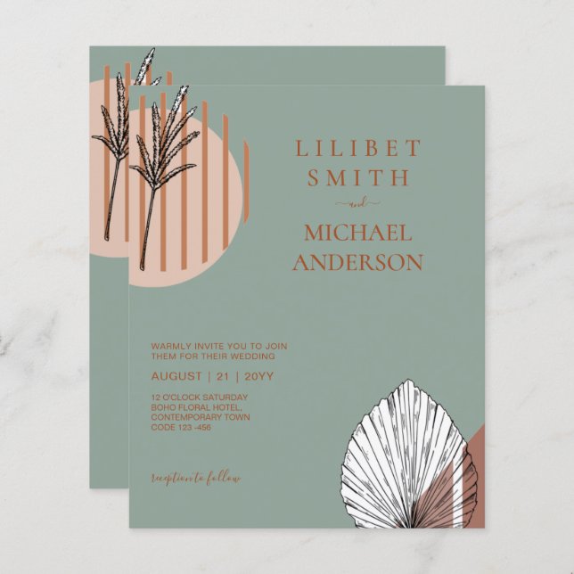 Japandi Wedding Scandinavian Abstrakt Geometric (Vorne/Hinten)