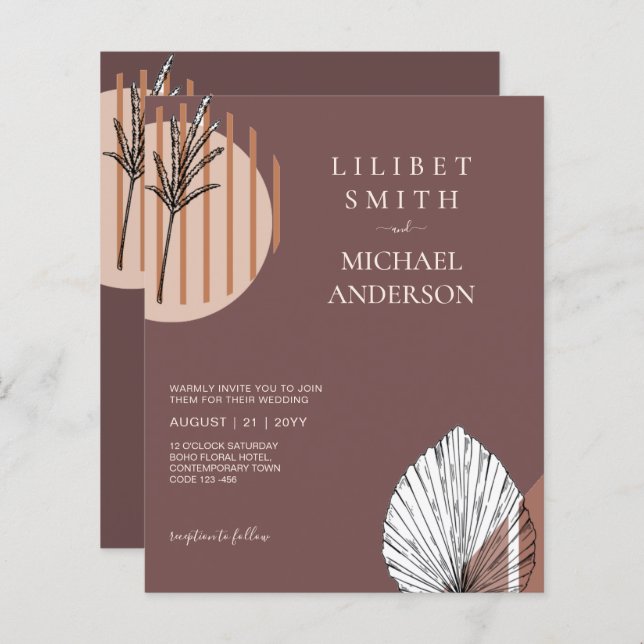 Japandi Wedding Scandinavian Abstrakt Geometric (Vorne/Hinten)