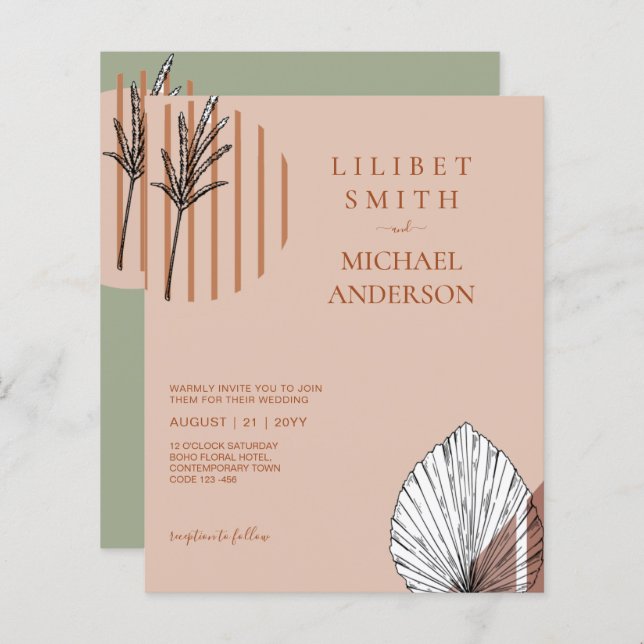 Japandi Wedding Scandinavian Abstrakt Geometric (Vorne/Hinten)