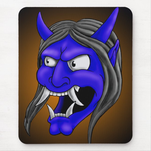 Japaner Hannya Masken-Mausunterlage Mousepad (Vorne)