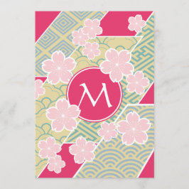 Japaner-Kirschblüte-Kirschblüten-geometrische Einladung