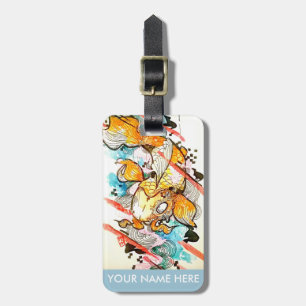 Japaner Koi Fisch-Aquarell-Kunst-Malerei Gepäckanhänger