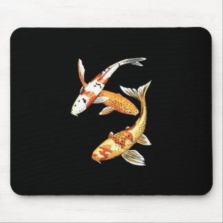 Japaner Koi Goldfisch auf Schwarzem Mousepad