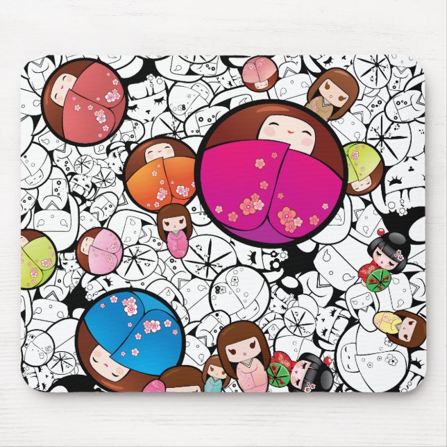 Japaner Kokeshi Puppen - Mousepad (Vorne)