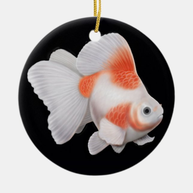 Japaner Ryukin Fantail-Goldfisch-Verzierung Keramikornament (Vorne)