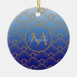 Japaner Seigaiha Kamm-Muschel Gradated Keramik Ornament