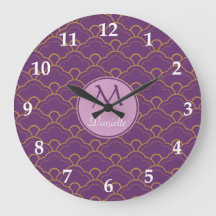 Japaner Seigaiha Kamm-Muschel-lila Goldrosa Orient