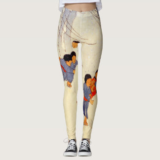 Japaner spielen schneebedruckte Leggings