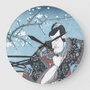 Japaner Ukiyo-e Winter Kabuki Schauspieler durch Große Wanduhr