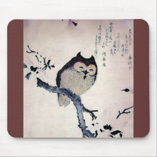 Japaner Woodblock Kunst-Eulen-Druck Mousepad
