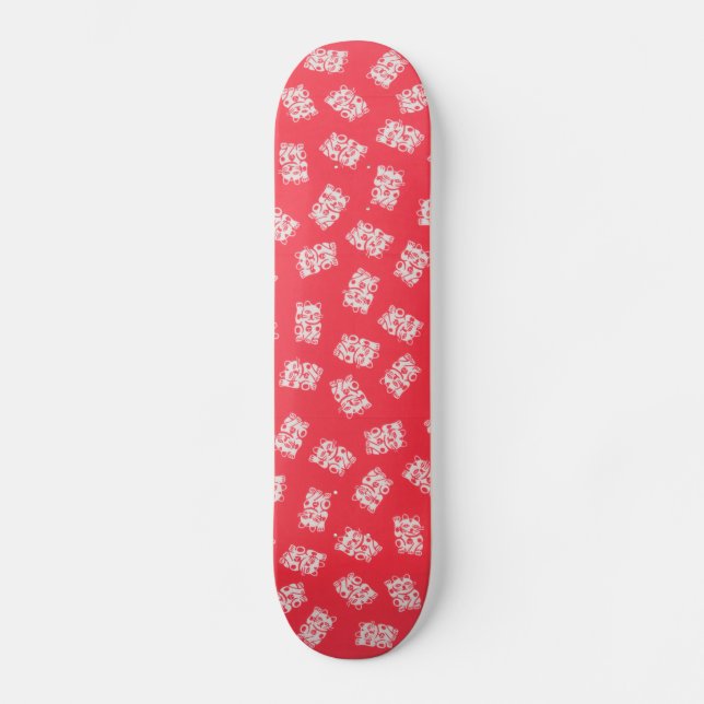 Japaner Yukata Gewebe, Maneki Neko (glückliche Skateboard (Vorderseite)