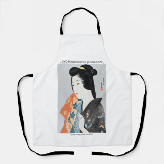 Japanerin, die ihr Handtuch hält - Goyō Hashiguchi Schürze