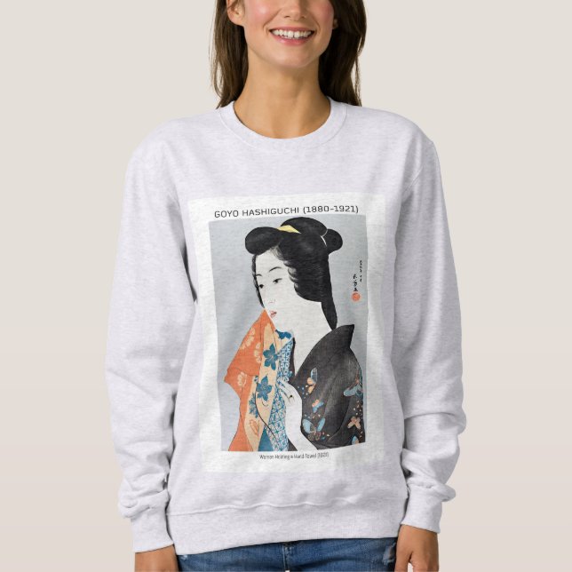 Japanerin, die ihr Handtuch hält - Goyō Hashiguchi Sweatshirt (Vorderseite)