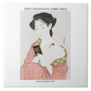 Japanerin, die Pulver aufbringt - Goyō Hashiguchi Fliese