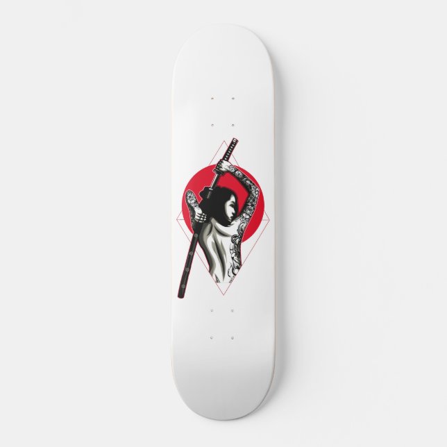 Japanerin Kriegerin Skateboard (Vorderseite)