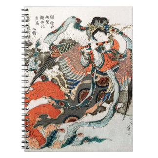 Japanerin Playing Flute Notizblock