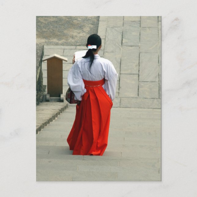 Japanerin Rot Postkarte (Vorderseite)