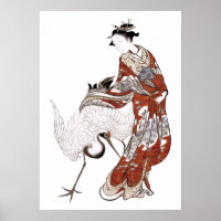 Japanerin und Krane (18. Jahrhundert)