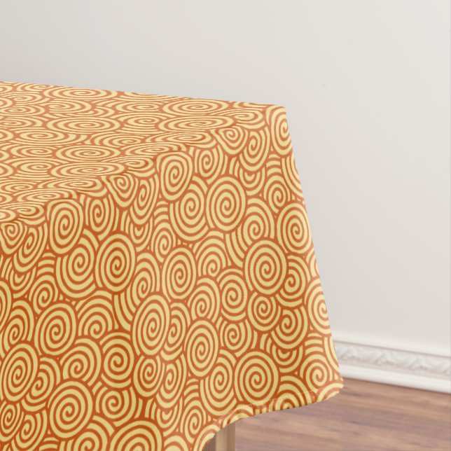 Japanerstrudelmuster - Mandarine u. Hellorangees Tischdecke (Beispiel)