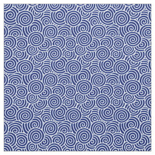 Japanerstrudelmuster - Marineblau und -WEISS Stoff