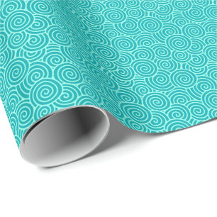 Japanerstrudelmuster - Türkis und Aqua Geschenkpapier