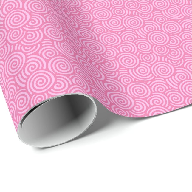 Japanerstrudelmuster - weiches Pfefferminzrosa Geschenkpapier (Rolleneckpunkt)