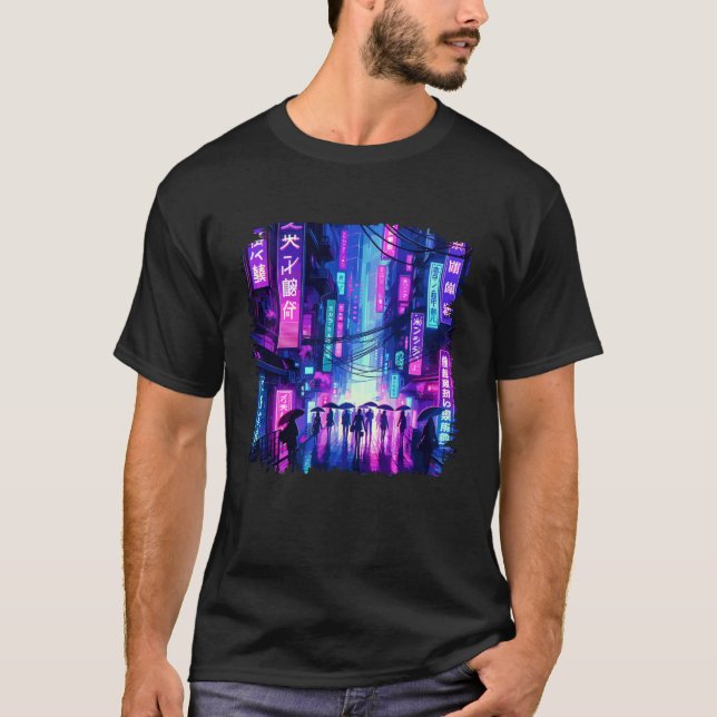 Japanese Aesthetic Tokyo Japan Cyberpunk Streetwea T-Shirt (Vorderseite)