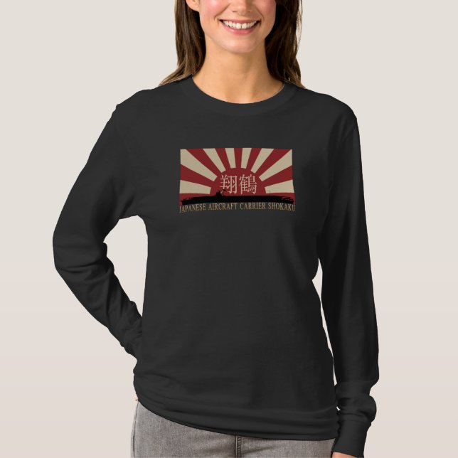 Japanese Aircraft Carrier Shokaku Rising Sun Flag T-Shirt (Vorderseite)