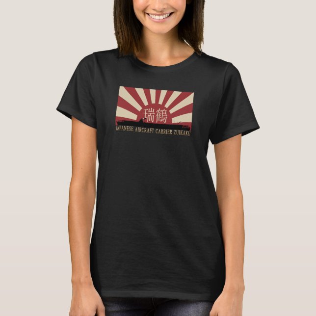 Japanese Aircraft Carrier Zuikaku Rising Sun Flag T-Shirt (Vorderseite)