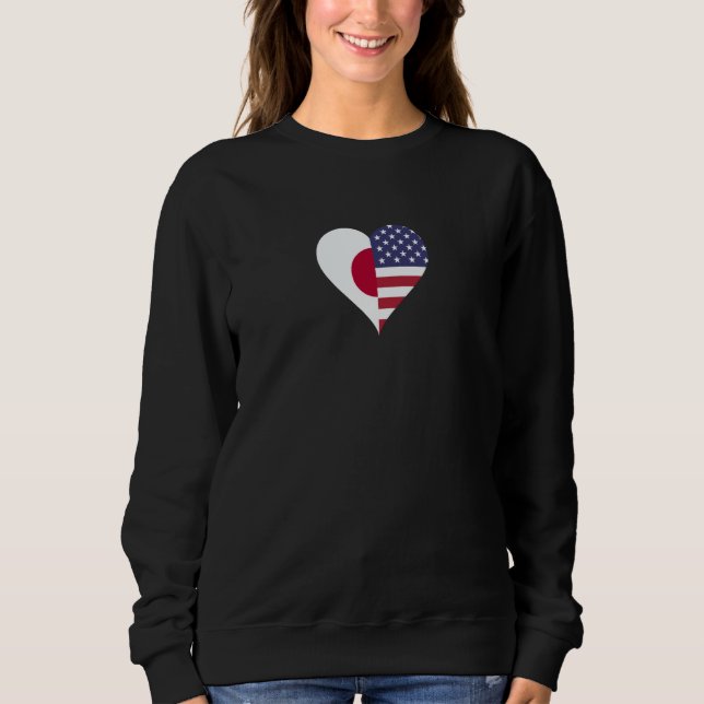 Japanese Americans American Flag Japanese Flag Hea Sweatshirt (Vorderseite)