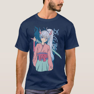 Japanese Anime Demon Samurai Ninja Girl Katana Swo T-Shirt