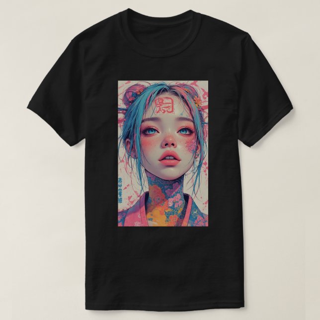 Japanese Anime Girl Fantasy Art 04 T-Shirt (Design vorne)
