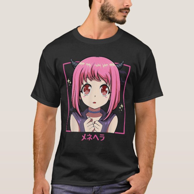 Japanese Anime Girl Punk Evil - Pastel Menhera Kaw T-Shirt (Vorderseite)