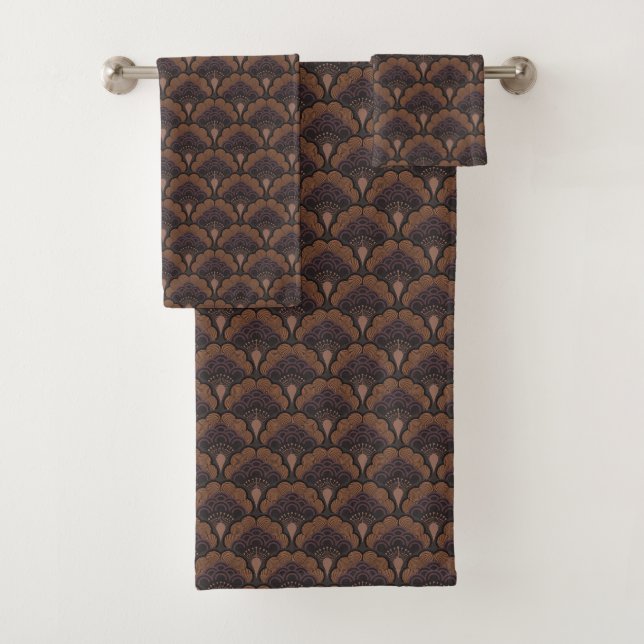 Japanese art deco style - Chocolate Badhandtuch Set (Insitu)