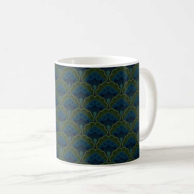 Japanese art deco style_Deep Forest Kaffeetasse (VorderseiteRechts)