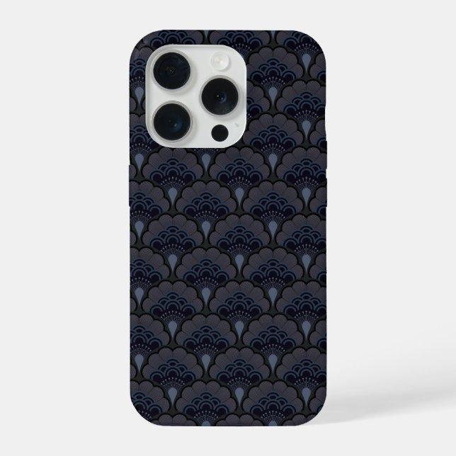 Japanese art deco style_Smoky Mist iPhone Hülle (Rückseite)