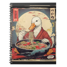 Japanese Art Duck Eating Ramen Ukiyo for students  Notizblock