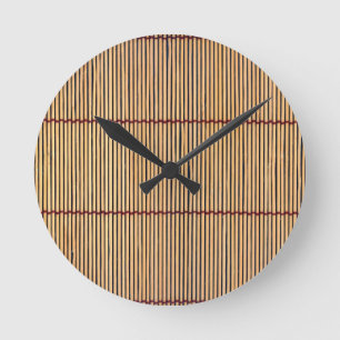 Japanese Bamboo Mat Runde Wanduhr