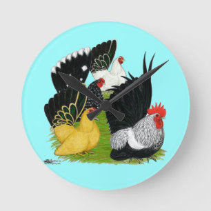 Japanese Bantam Quartet Runde Wanduhr
